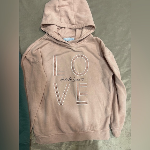 Primary Forest Green and Soft Pink Kids Hoodies - Picture 4 of 6